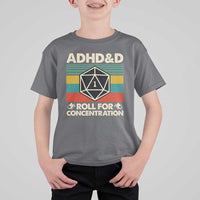 ADHD&D Roll for Concentration T Shirt For Kid Retro 90s ADHD Roll For Concentration Funny Gamer - Wonder Print Shop