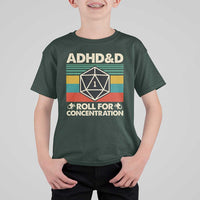ADHD&D Roll for Concentration T Shirt For Kid Retro 90s ADHD Roll For Concentration Funny Gamer - Wonder Print Shop