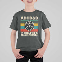 ADHD&D Roll for Concentration T Shirt For Kid Retro 90s ADHD Roll For Concentration Funny Gamer - Wonder Print Shop