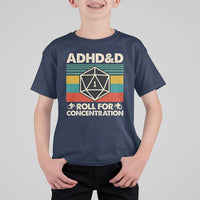 ADHD&D Roll for Concentration T Shirt For Kid Retro 90s ADHD Roll For Concentration Funny Gamer - Wonder Print Shop