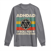 ADHD&D Roll for Concentration Long Sleeve Shirt Retro 90s ADHD Roll For Concentration Funny Gamer - Wonder Print Shop