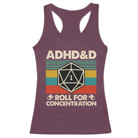 ADHD&D Roll for Concentration Racerback Tank Top Retro 90s ADHD Roll For Concentration Funny Gamer - Wonder Print Shop