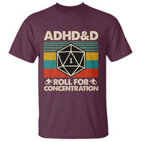 ADHD&D Roll for Concentration T Shirt Retro 90s ADHD Roll For Concentration Funny Gamer - Wonder Print Shop