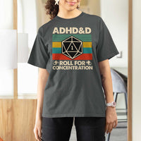 ADHD&D Roll for Concentration T Shirt For Women Retro 90s ADHD Roll For Concentration Funny Gamer - Wonder Print Shop