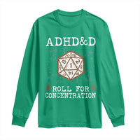 ADHD&D Roll for Concentration Long Sleeve Shirt ADHD Roll For Concentration Funny Gamer - Wonder Print Shop