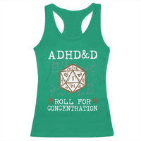 ADHD&D Roll for Concentration Racerback Tank Top ADHD Roll For Concentration Funny Gamer - Wonder Print Shop