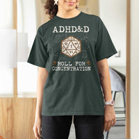 ADHD&D Roll for Concentration T Shirt For Women ADHD Roll For Concentration Funny Gamer - Wonder Print Shop