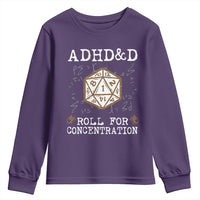 ADHD&D Roll for Concentration Youth Sweatshirt ADHD Roll For Concentration Funny Gamer - Wonder Print Shop