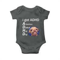 Funny ADHD Dog Meme Baby Onesie Attention Deficit Hey Dog Humor Lovers - Wonder Print Shop