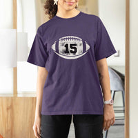 Personalized Football Game Day T Shirt For Women Custom Number Cute Senior Mom Mama - Wonder Print Shop