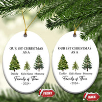 Personalized First Family of Three Christmas Ornament Custom Kid's Name Baby First Christmas - Wonder Print Shop
