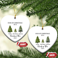 Personalized First Family of Three Christmas Ornament Custom Kid's Name Baby First Christmas - Wonder Print Shop
