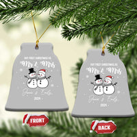 Personalized Mr Mrs Christmas Ornament 2024 Custom Name Our First Xmas Together Wedding Gifts for Couples - Wonder Print Shop