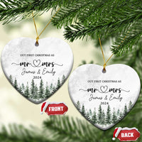 Personalized Mr Mrs Christmas Ornament Custom Name Our First Xmas Together Wedding Gifts for Couples - Wonder Print Shop