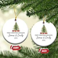 Personalized First Xmas Engaged Christmas Ornament Custom Name Keepsake Gifts for Couple - Wonder Print Shop