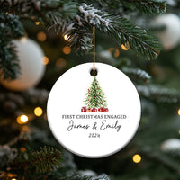 Personalized First Xmas Engaged Christmas Ornament Custom Name Keepsake Gifts for Couple - Wonder Print Shop