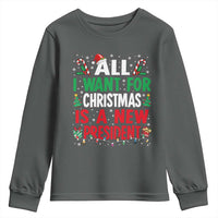 All I Want for Christmas Is A New President Youth Sweatshirt Subtle FDT Sarcastic Holiday - Wonder Print Shop