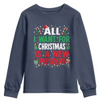 All I Want for Christmas Is A New President Youth Sweatshirt Subtle FDT Sarcastic Holiday - Wonder Print Shop