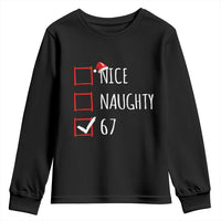 67 Christmas Youth Sweatshirt Funny Nice Naughty Six Seven 6 7 Meme Brain Rot - Wonder Print Shop