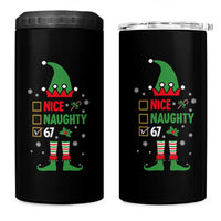67 Christmas 4 in 1 Can Cooler Tumbler Funny Six Seven Meme Brainrot Nice Naughty 6 7 Elf Custome - Wonder Print Shop