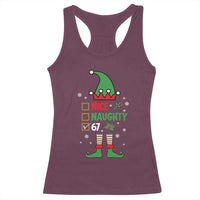 67 Christmas Racerback Tank Top Funny Six Seven Meme Brainrot Nice Naughty 6 7 Elf Custome - Wonder Print Shop