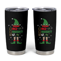 67 Christmas Tumbler Cup Funny Six Seven Meme Brainrot Nice Naughty 6 7 Elf Custome - Wonder Print Shop
