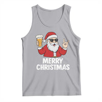 Merry Christmas Funny Santa Drinking Beer Tank Top - Wonder Print Shop