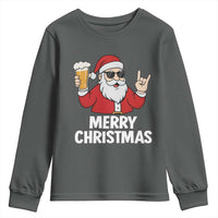 Merry Christmas Funny Santa Drinking Beer Youth Sweatshirt - Wonder Print Shop