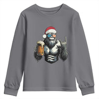 Bigfoot Christmas Youth Sweatshirt Most Wonderful Xmas Sasquatch Beer - Wonder Print Shop