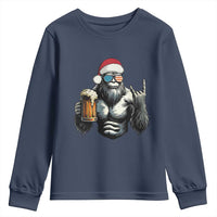 Bigfoot Christmas Youth Sweatshirt Most Wonderful Xmas Sasquatch Beer - Wonder Print Shop