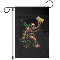 Santa Bigfoot Christmas Tree Garden Flag Xmas Lights Funny Sasquatch Beer - Wonder Print Shop
