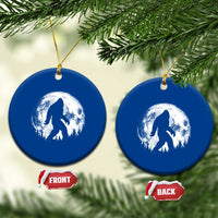 Bigfoot Night Stroll Ceramic Ornament Cool Full Moon & Trees Sasquatch - Wonder Print Shop