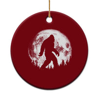 Bigfoot Night Stroll Ceramic Ornament Cool Full Moon & Trees Sasquatch - Wonder Print Shop