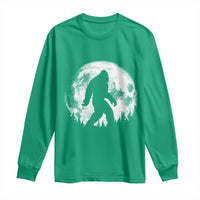 Bigfoot Night Stroll Long Sleeve Shirt Cool Full Moon & Trees Sasquatch - Wonder Print Shop