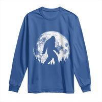 Bigfoot Night Stroll Long Sleeve Shirt Cool Full Moon & Trees Sasquatch - Wonder Print Shop