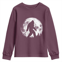 Bigfoot Night Stroll Youth Sweatshirt Cool Full Moon & Trees Sasquatch - Wonder Print Shop