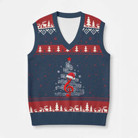Xmas Tree Music V-Neck Knit Sweater Vest Musician Music Lover Gift - Wonder Print Shop