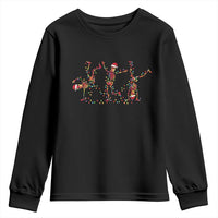Subtle FDT Christmas Skeleton Youth Sweatshirt Hidden Message Funny Political Satire Dancing Skeletons - Wonder Print Shop