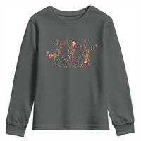 Subtle FDT Christmas Skeleton Youth Sweatshirt Hidden Message Funny Political Satire Dancing Skeletons - Wonder Print Shop