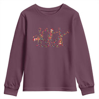 Subtle FDT Christmas Skeleton Youth Sweatshirt Hidden Message Funny Political Satire Dancing Skeletons - Wonder Print Shop