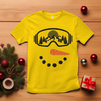 Ski Snowboard Snowman Face T Shirt Goggles Skiing Snow Ski Lover Skier - Wonder Print Shop