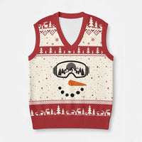 Ski Snowboard Snowman Face V-Neck Knit Sweater Vest Goggles Skiing Snow Ski Lover Skier - Wonder Print Shop