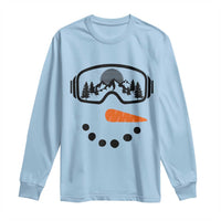 Ski Snowboard Snowman Face Long Sleeve Shirt Goggles Skiing Snow Ski Lover Skier - Wonder Print Shop