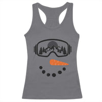 Ski Snowboard Snowman Face Racerback Tank Top Goggles Skiing Snow Ski Lover Skier - Wonder Print Shop
