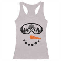 Ski Snowboard Snowman Face Racerback Tank Top Goggles Skiing Snow Ski Lover Skier - Wonder Print Shop