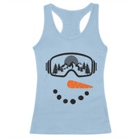 Ski Snowboard Snowman Face Racerback Tank Top Goggles Skiing Snow Ski Lover Skier - Wonder Print Shop