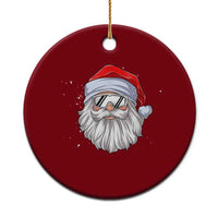 Skiing Santa Face Christmas Ceramic Ornament Retro Ski Goggles Winter Sports Skiing Gift Snowboard - Wonder Print Shop