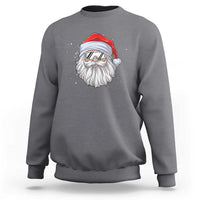 Skiing Santa Face Christmas Sweatshirt Retro Ski Goggles Winter Sports Skiing Gift Snowboard - Wonder Print Shop
