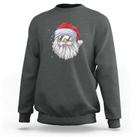 Skiing Santa Face Christmas Sweatshirt Retro Ski Goggles Winter Sports Skiing Gift Snowboard - Wonder Print Shop