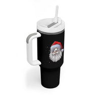 Skiing Santa Face Christmas Tumbler With Handle Retro Ski Goggles Winter Sports Skiing Gift Snowboard - Wonder Print Shop